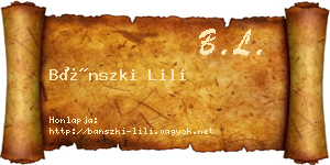 Bánszki Lili névjegykártya
