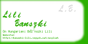 lili banszki business card